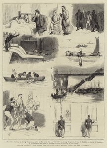 Viagem do Capitão Boyton através do Canal, as notas do nosso artista sobre o rambler